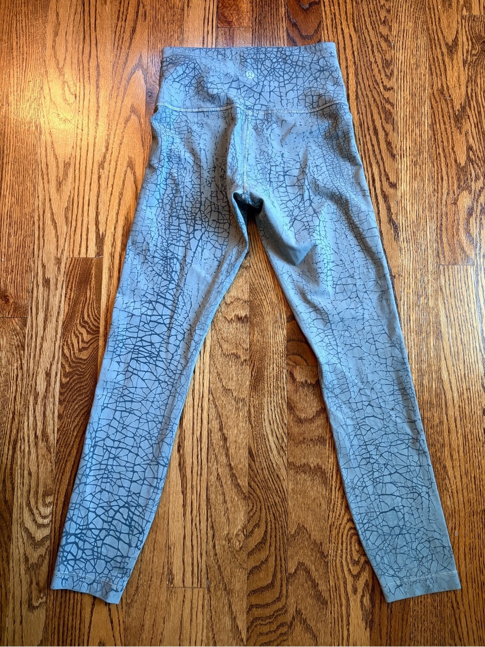 Lululemon Wunder Under 25” Leggings Gray Black Crackle Print High Rise Yoga - 4 - Picture 4 of 8